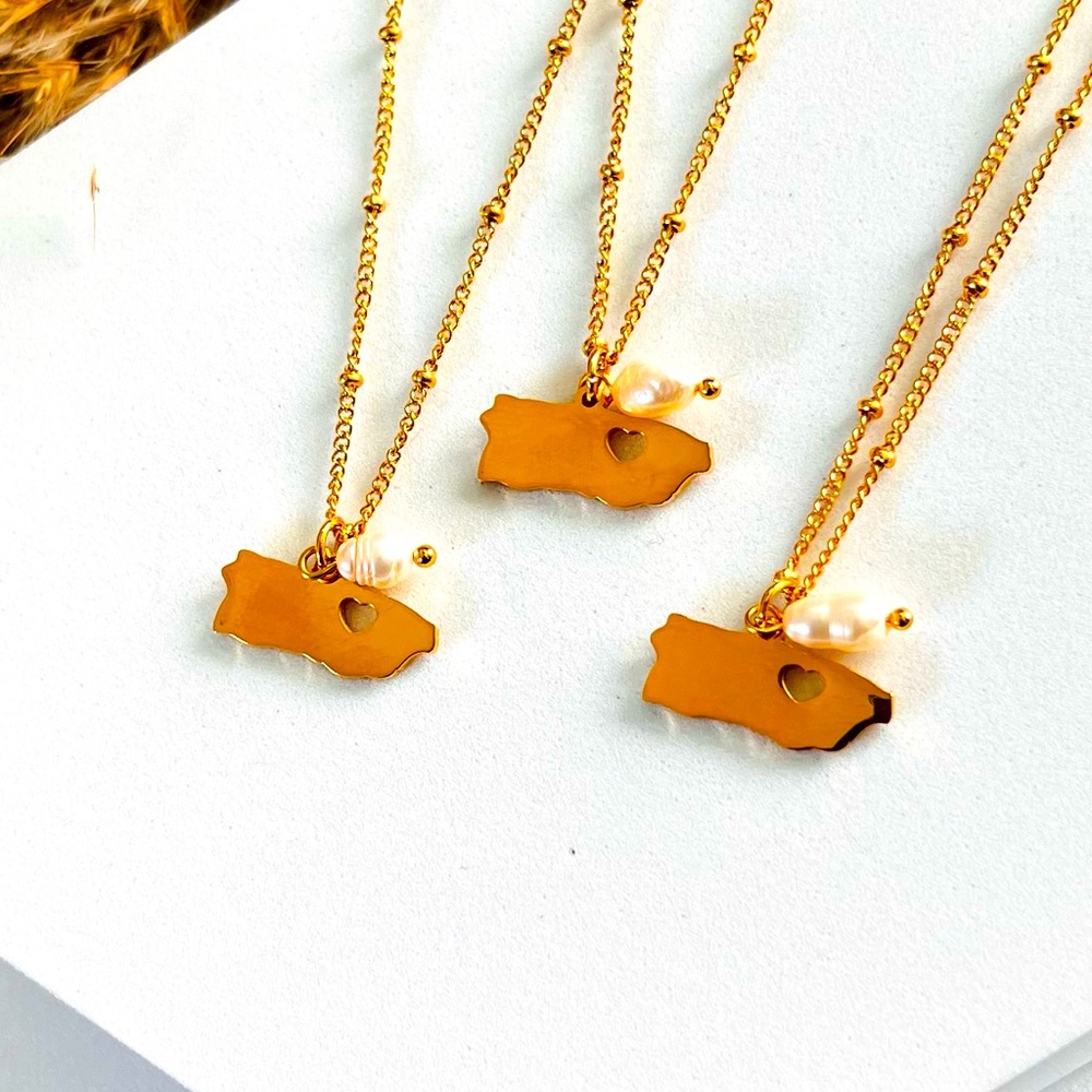 Puerto Rico Island Necklace